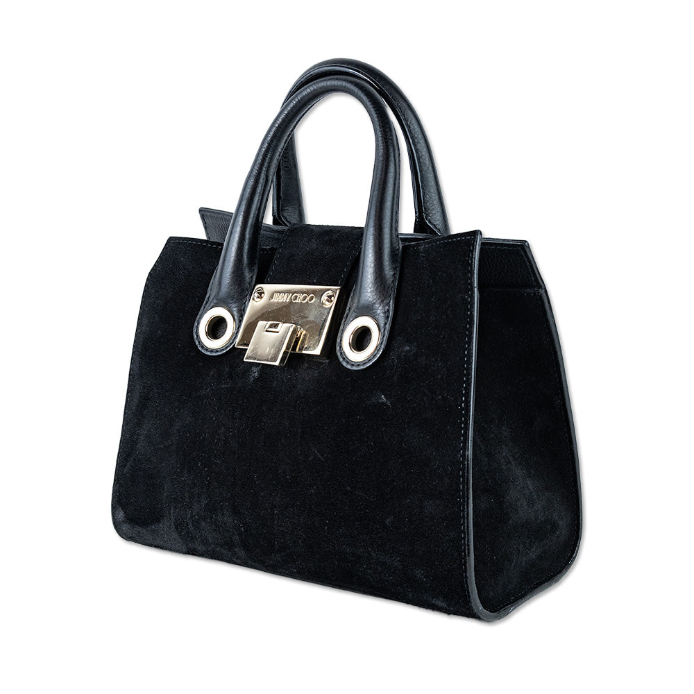 Jimmy Choo Black Suede Riley Tote