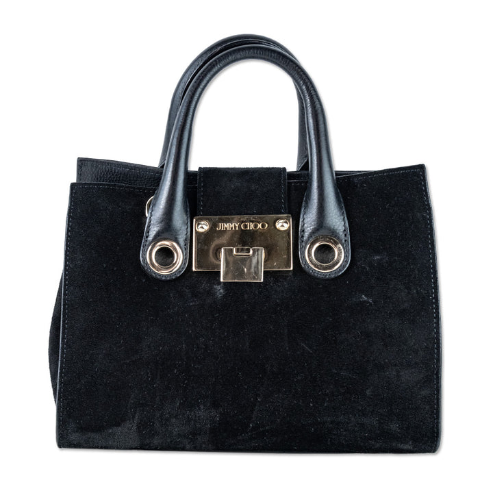 Jimmy Choo Black Suede Riley Tote