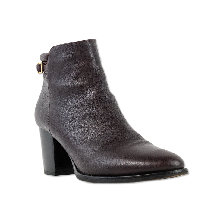 Jimmy Choo Burgundy Leather Ankle Boots