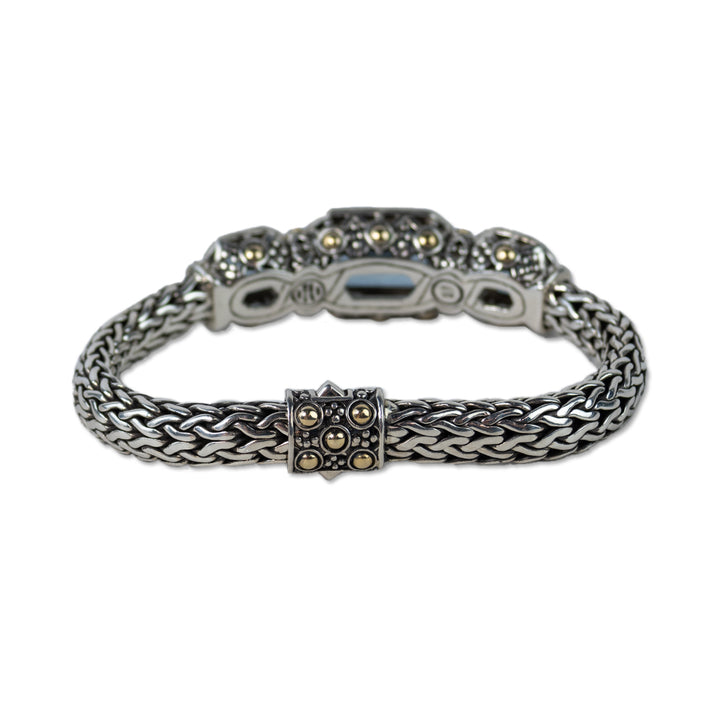 John Hardy Blue Topaz & Diamond Batu Sari Pavé Bracelet