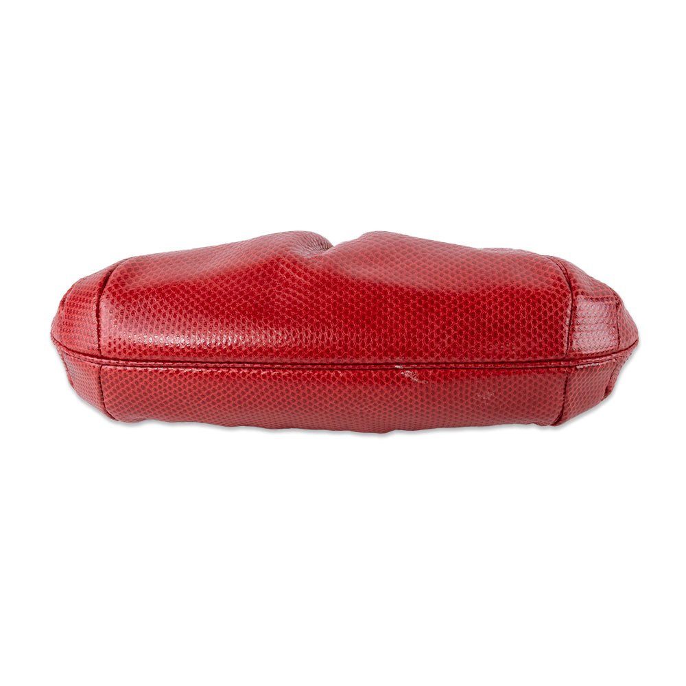 Judith Leiber Red Lizard Jeweled Clutch