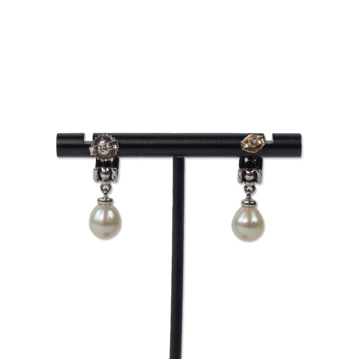 Judith Ripka 925 Sterling Silver Pearl Drop Earrings