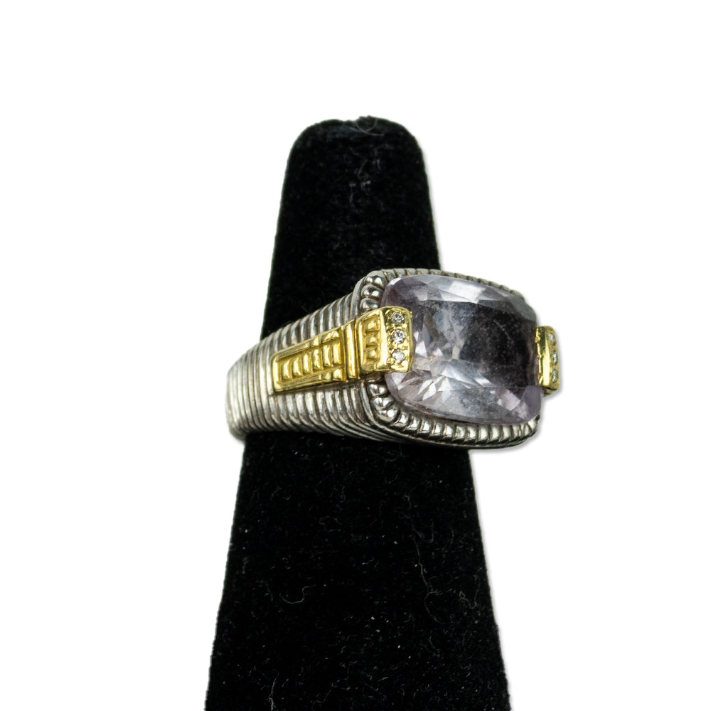 Judith Ripka Lavender Stone & Diamond Cocktail Ring