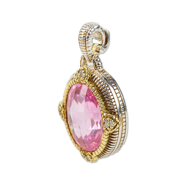 Judith Ripka Two-Tone Diamond & Crystal Pendant