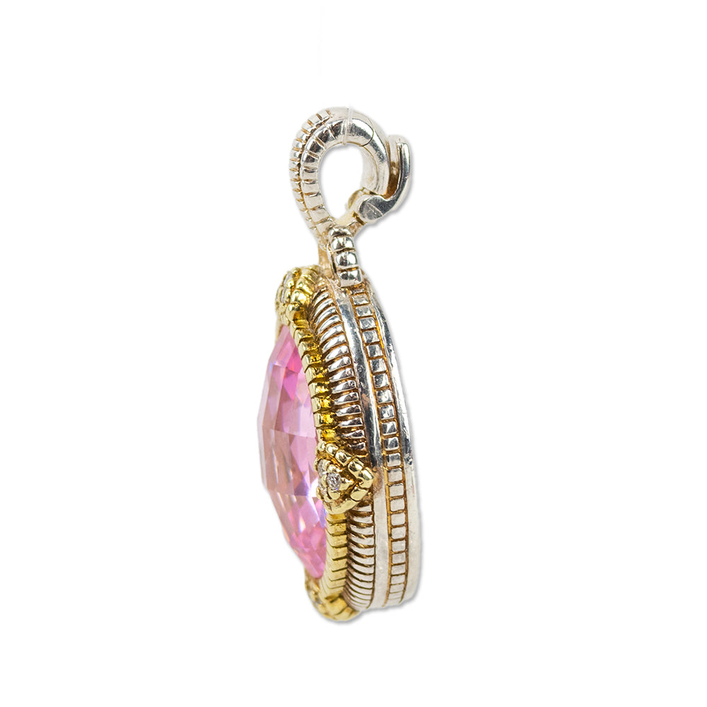 Judith Ripka Two-Tone Diamond & Crystal Pendant