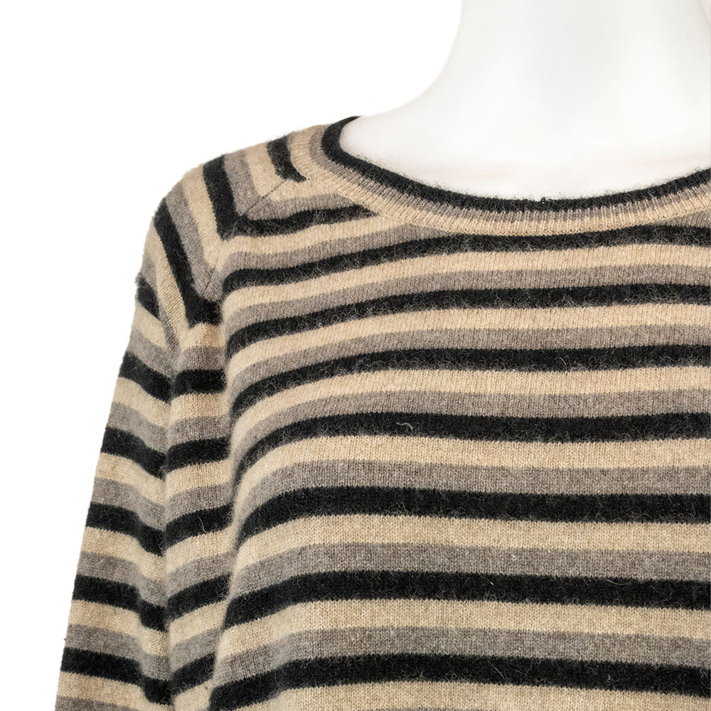 Jumper Black and Gray Striped Cashmere Sweater