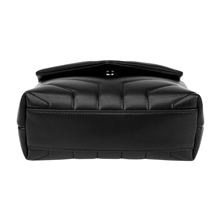 Saint Laurent Black Leather LouLou Toy Matelasse Crossbody Bag