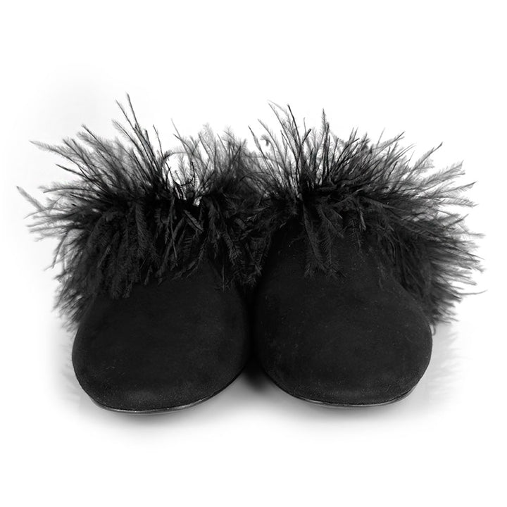 Kate Spade Black Marabou Feather Mules