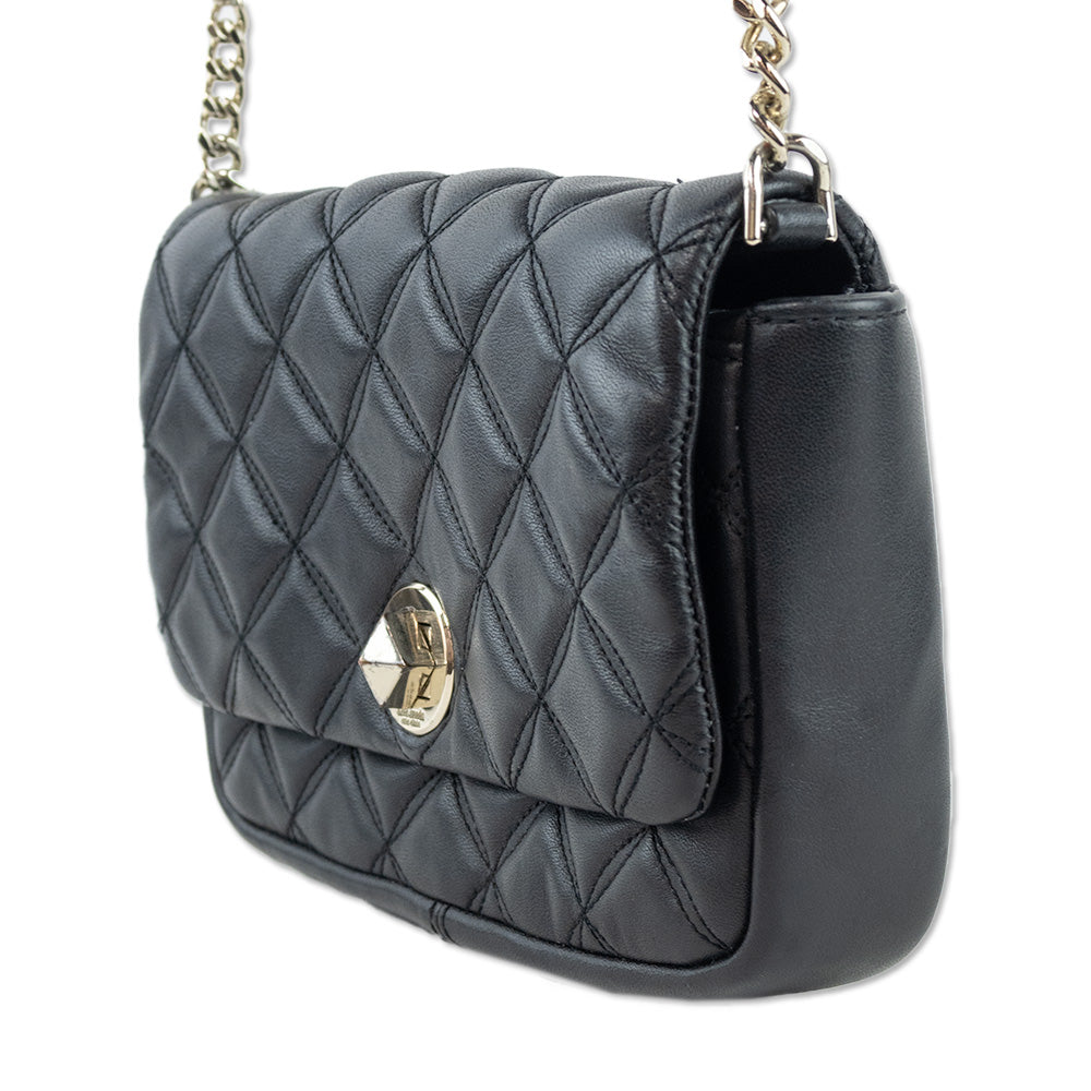 Kate Spade Natalia Black Quilted Puff Leather Crossbody Bag