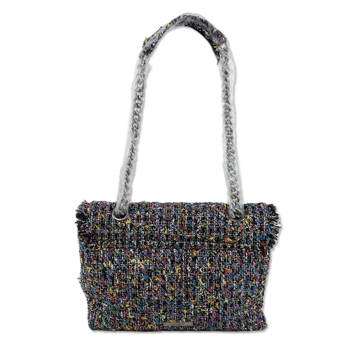 Kurt Geiger Black Multicolor Tweed Kensington Shoulder Bag