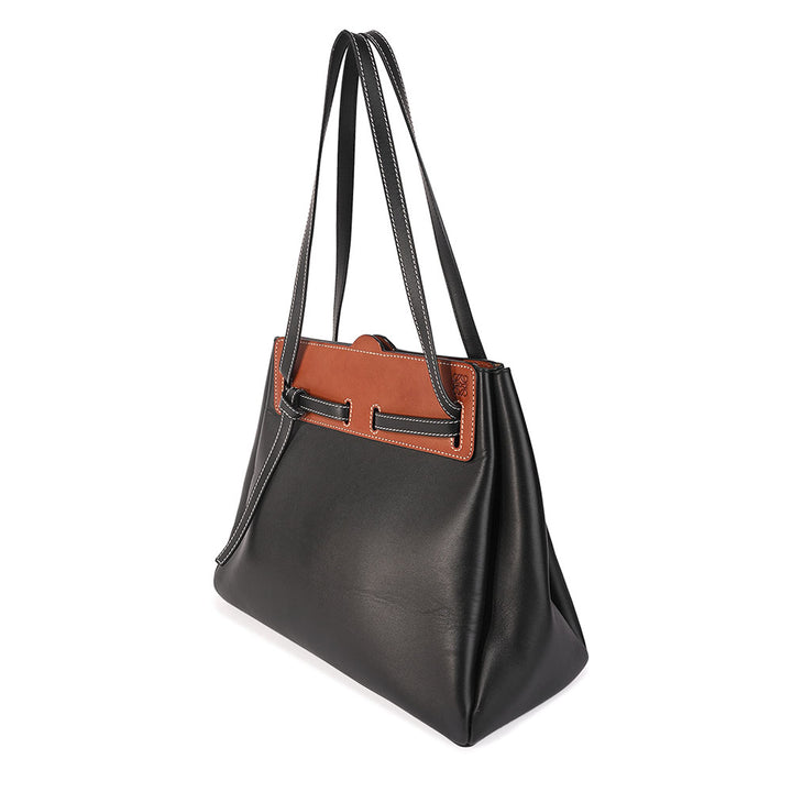 Loewe Black & Brown Large Lazo Tote Bag