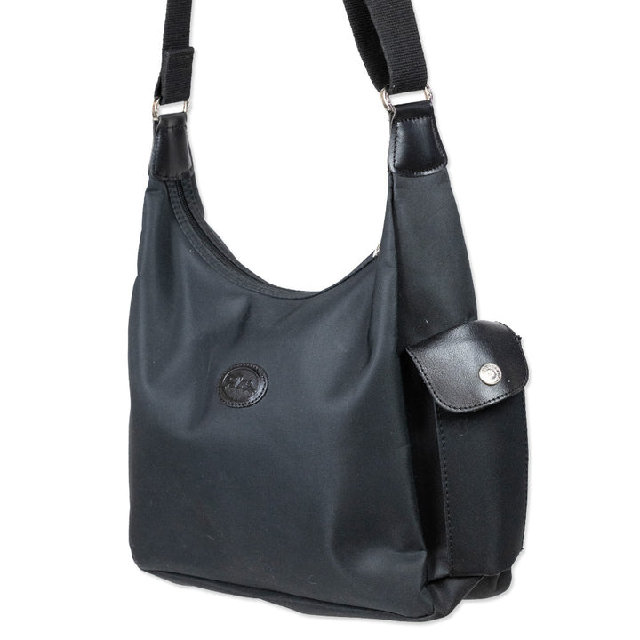 Longchamp Le Pliage Black Nylon Convertible Hobo Bag