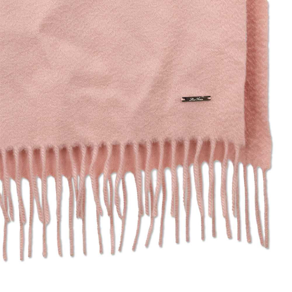 Loro Piana Light Pink Cashmere Sciarpa Grande Fringe-Trim Scarf