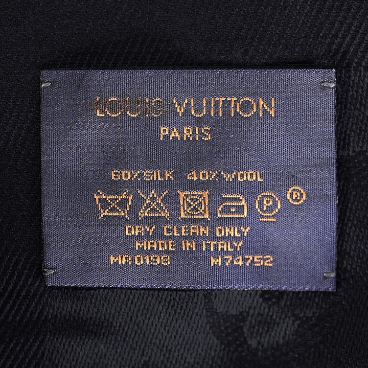 Louis Vuitton Black Monogram Shine Shawl Scarf