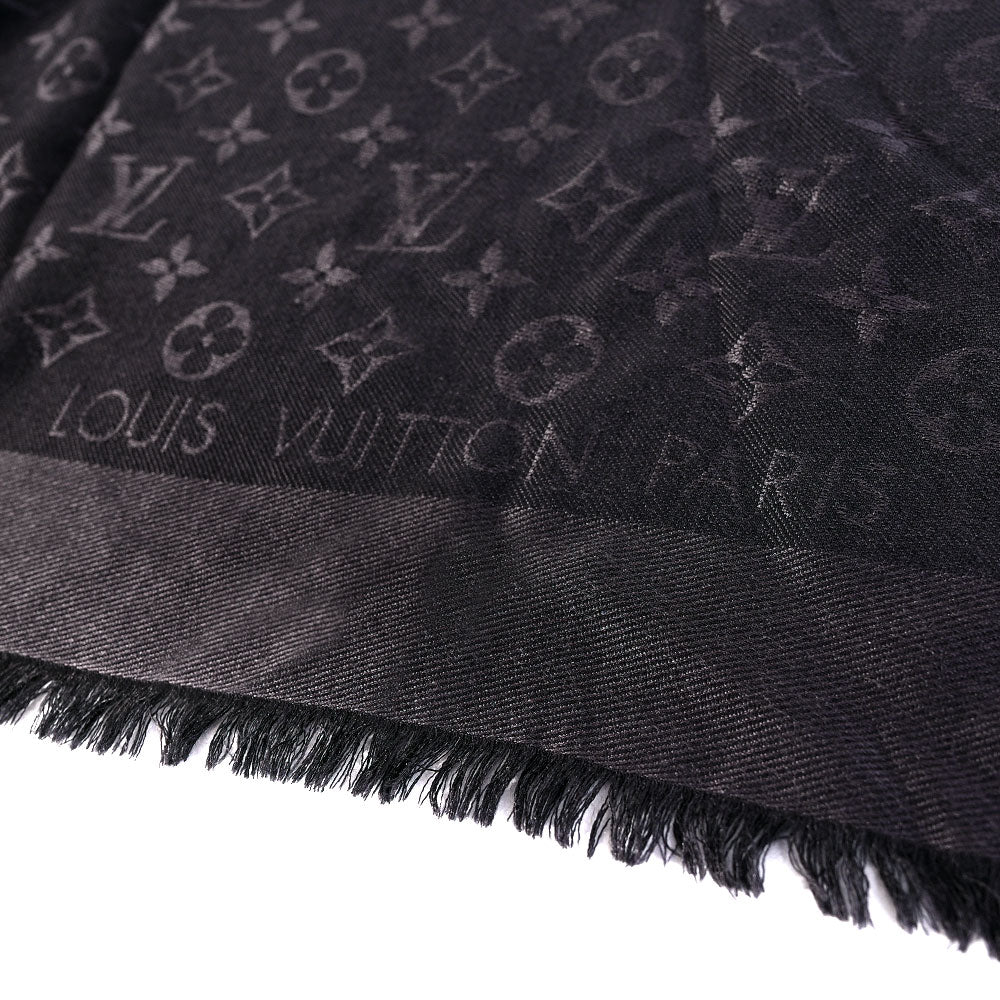 Louis Vuitton Black Monogram Shine Shawl Scarf