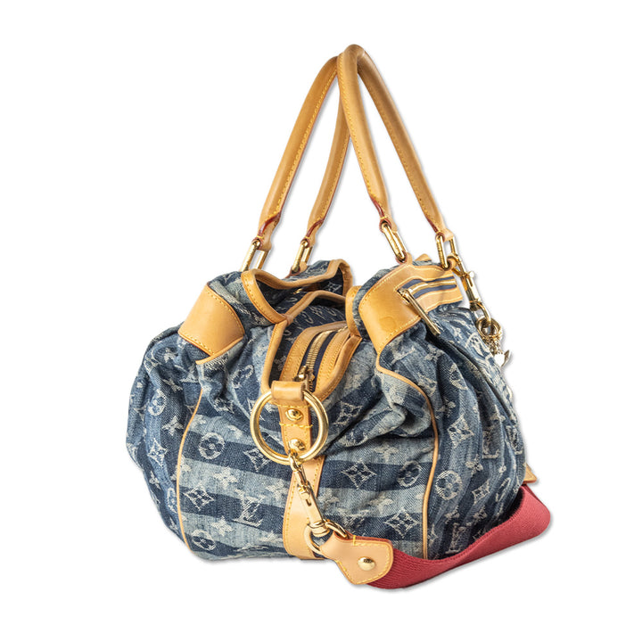 Louis Vuitton Denim Monogram Porte Epaule Raye