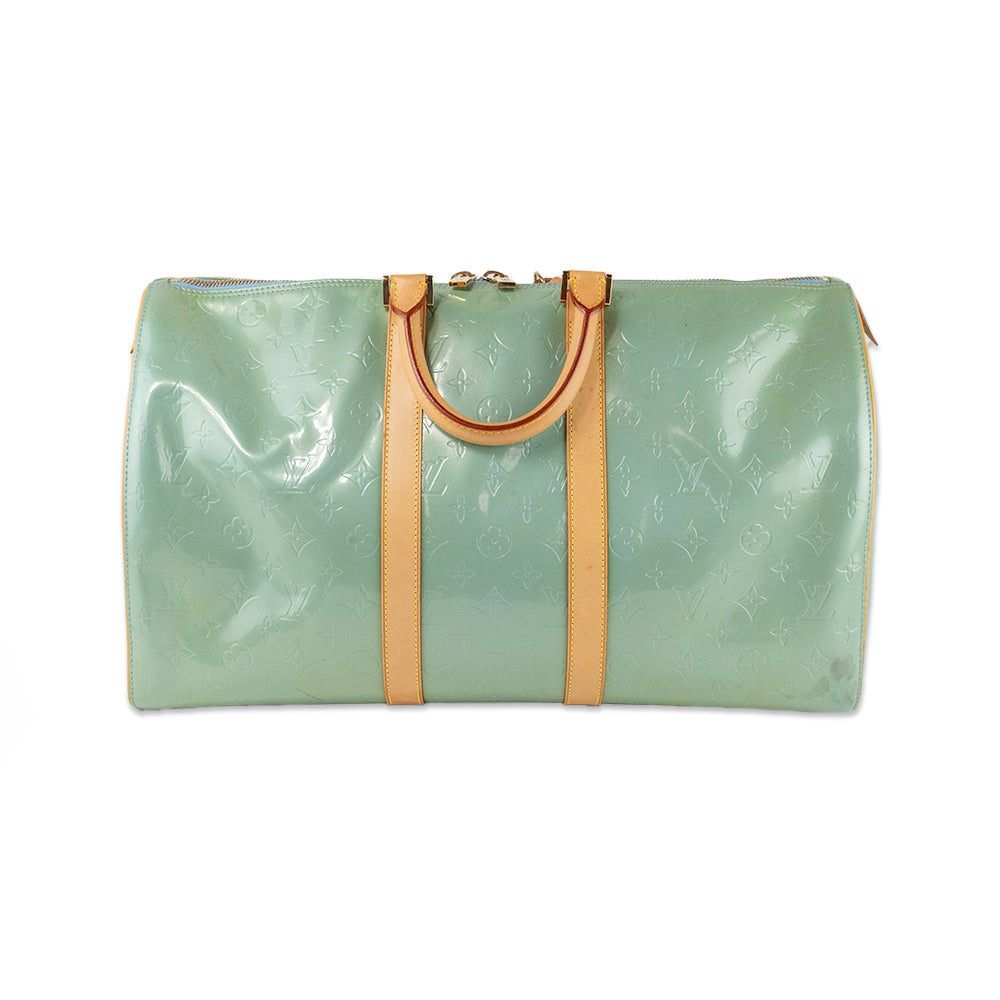 Louis Vuitton Green Vernis Keepall