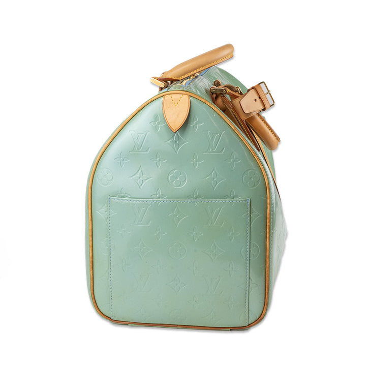 Louis Vuitton Green Vernis Keepall