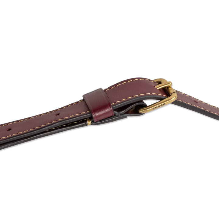 Coach Monogram and Burgundy Leather Adjustable Fanny Pack