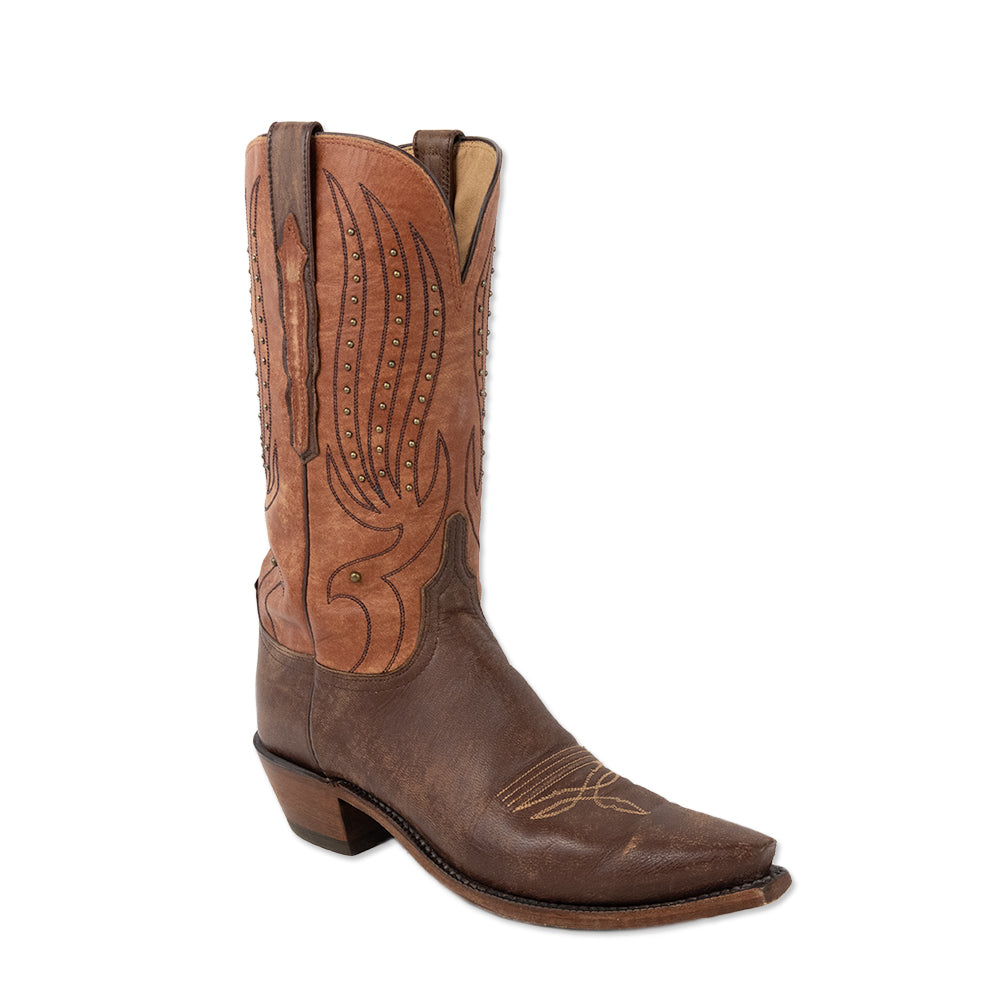 Lucchese Antique Brown Leather Cowboy Boots