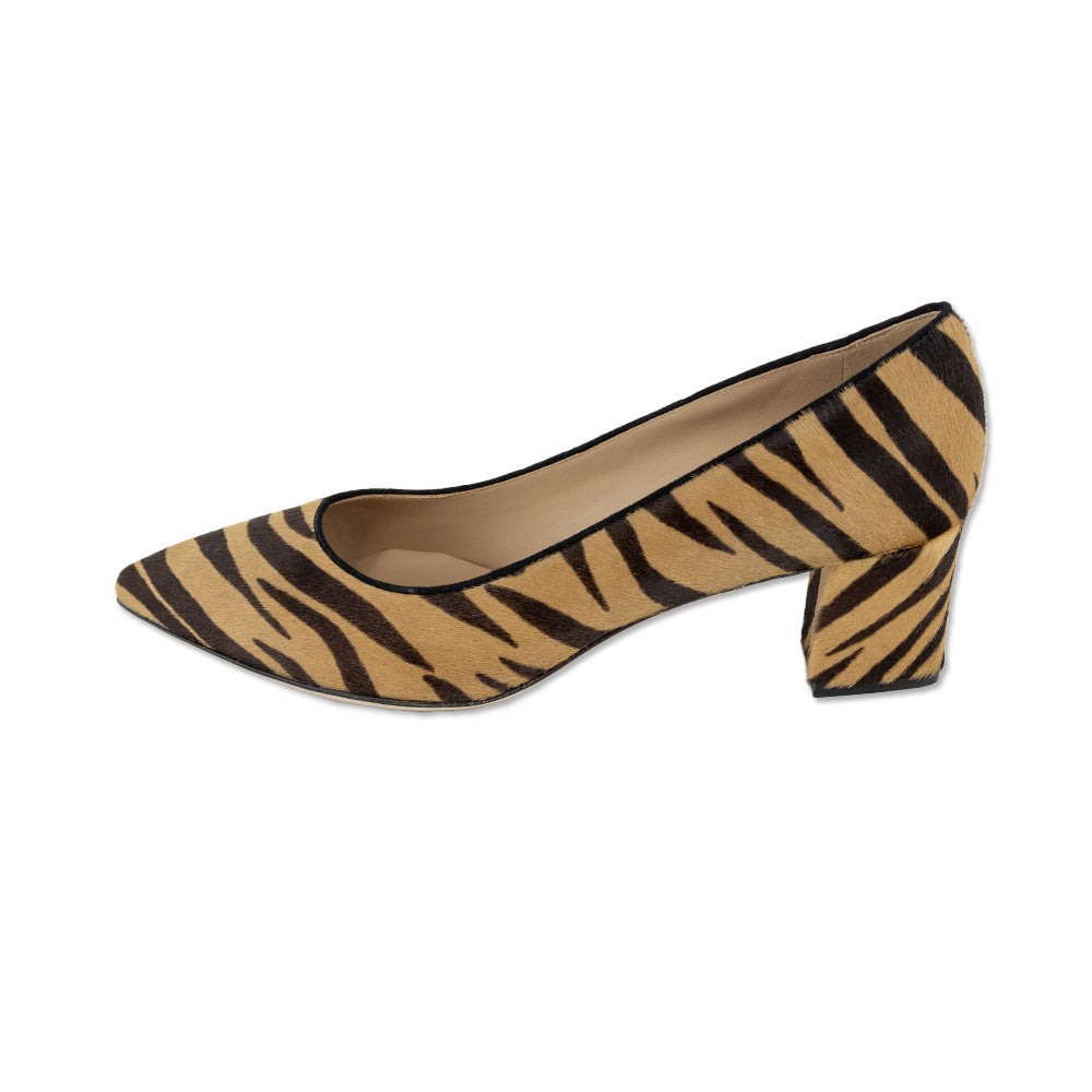 M. Gemi Dolcetto Zebra Calf Hair Block Heels