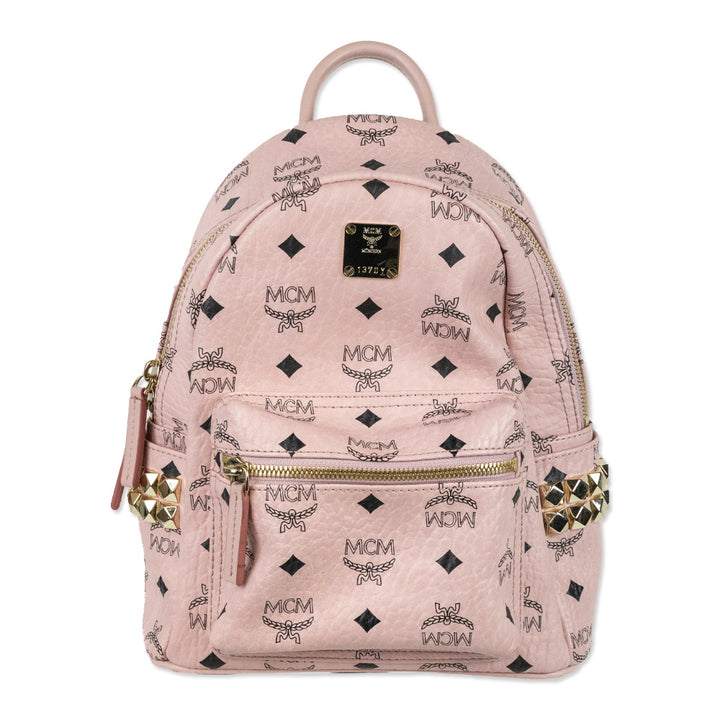 MCM Visetos Monogram Leather Stark Side Studs Mini Backpack