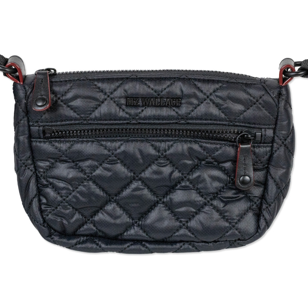 MZ Wallace Black Quilted Nylon Mini Crossbody