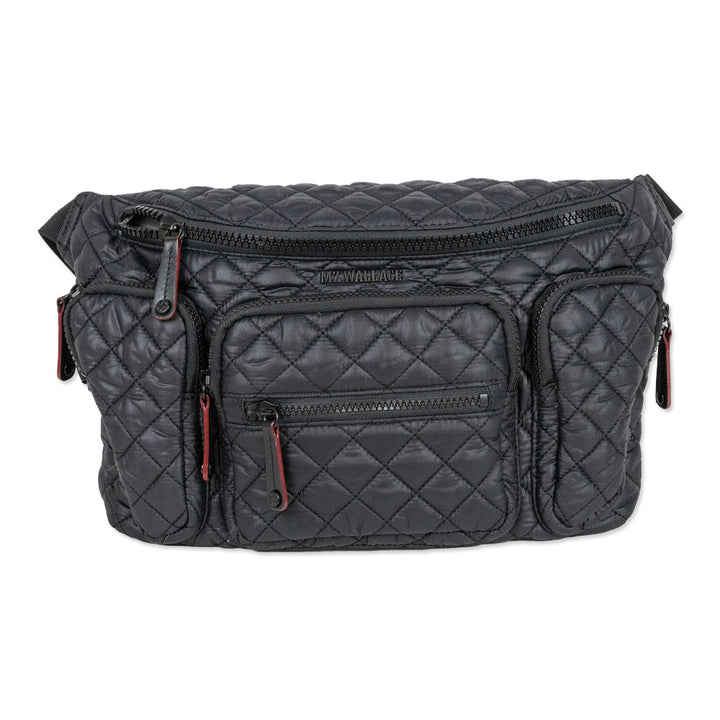 MZ Wallace Black Quilted Nylon XL Metro Sling Magnet Belt Bag