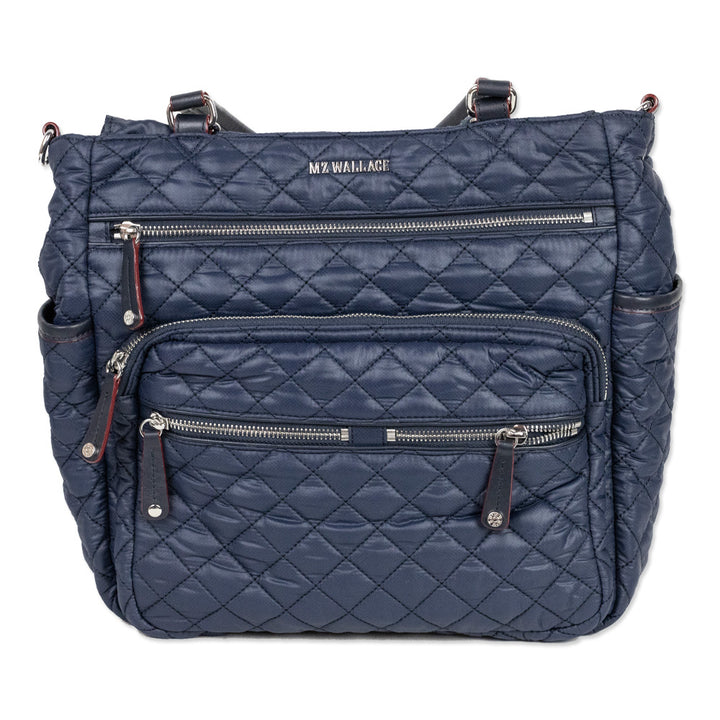 MZ Wallace Navy Quilted Nylon Tote