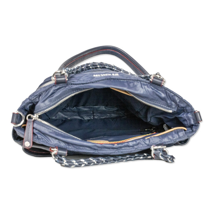 MZ Wallace Navy Quilted Nylon Tote