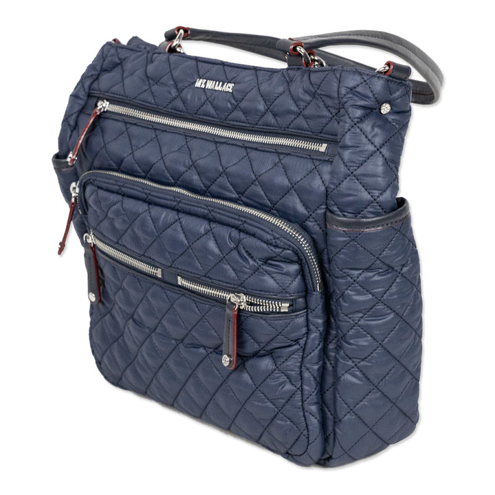 MZ Wallace Navy Quilted Nylon Tote