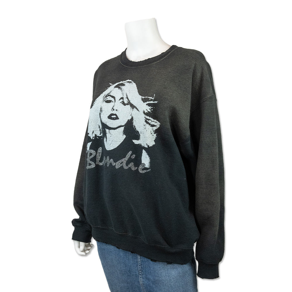 Made Worn Black Distressed Blondie Crewneck Sweatshirt