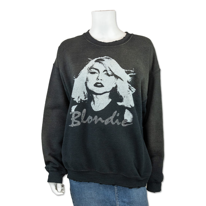 Made Worn Black Distressed Blondie Crewneck Sweatshirt