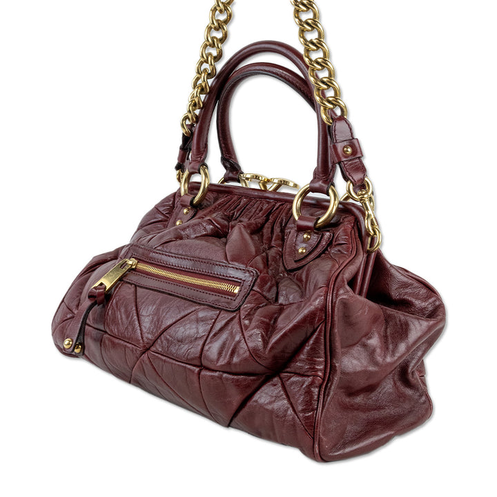 Marc Jacobs Bordeaux Quilted Leather Stam Bag