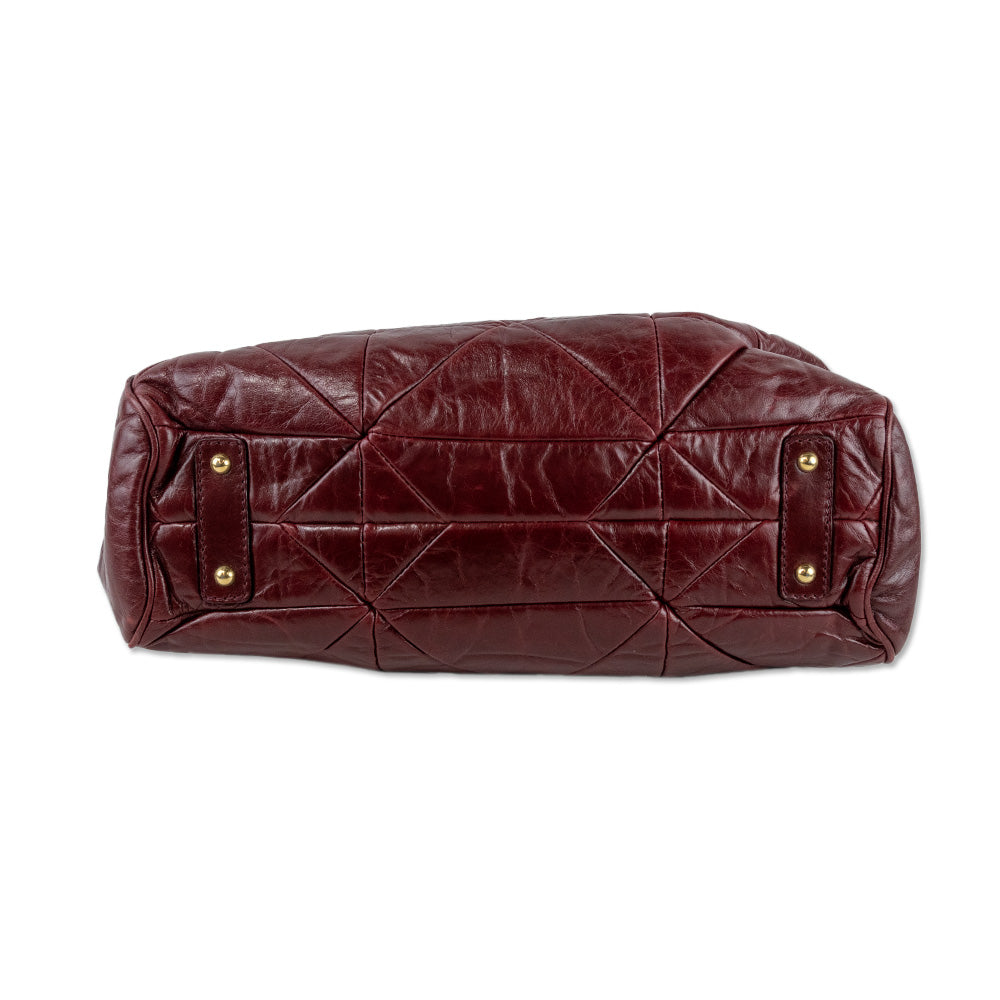 Marc Jacobs Bordeaux Quilted Leather Stam Bag