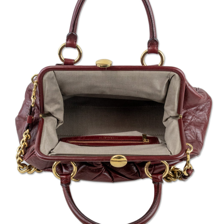 Marc Jacobs Bordeaux Quilted Leather Stam Bag