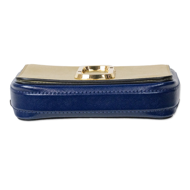 Marc Jacobs Hip Shot Gold/Navy Leather Convertible Belt Bag