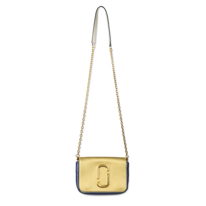 Marc Jacobs Hip Shot Gold/Navy Leather Convertible Belt Bag