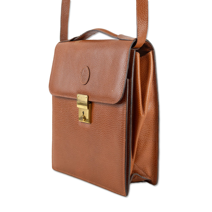 Mark Cross Cognac Leather Top Handle Bag