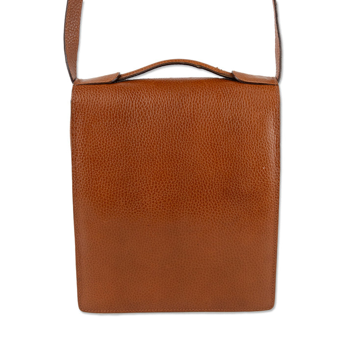 Mark Cross Cognac Leather Top Handle Bag