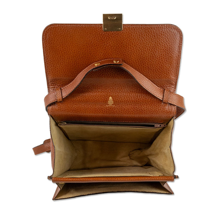 Mark Cross Cognac Leather Top Handle Bag