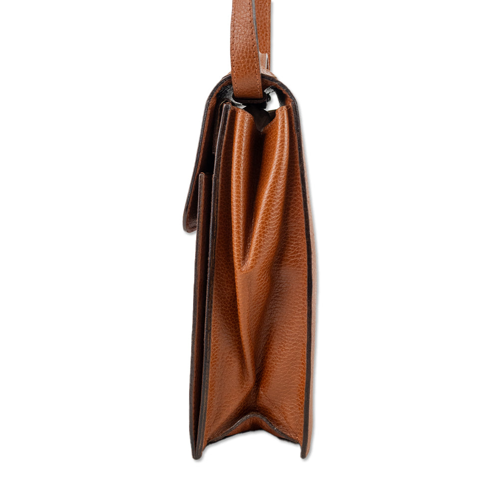 Mark Cross Cognac Leather Top Handle Bag