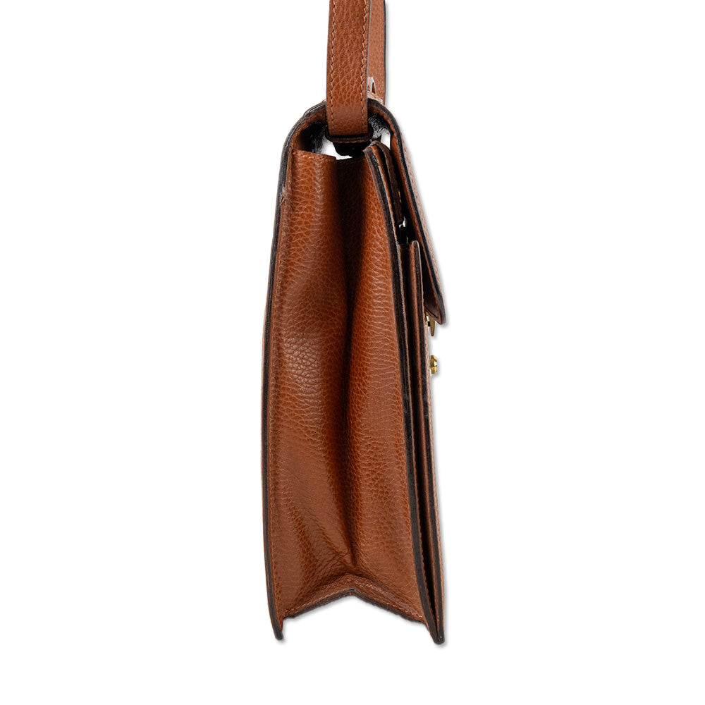 Mark Cross Cognac Leather Top Handle Bag