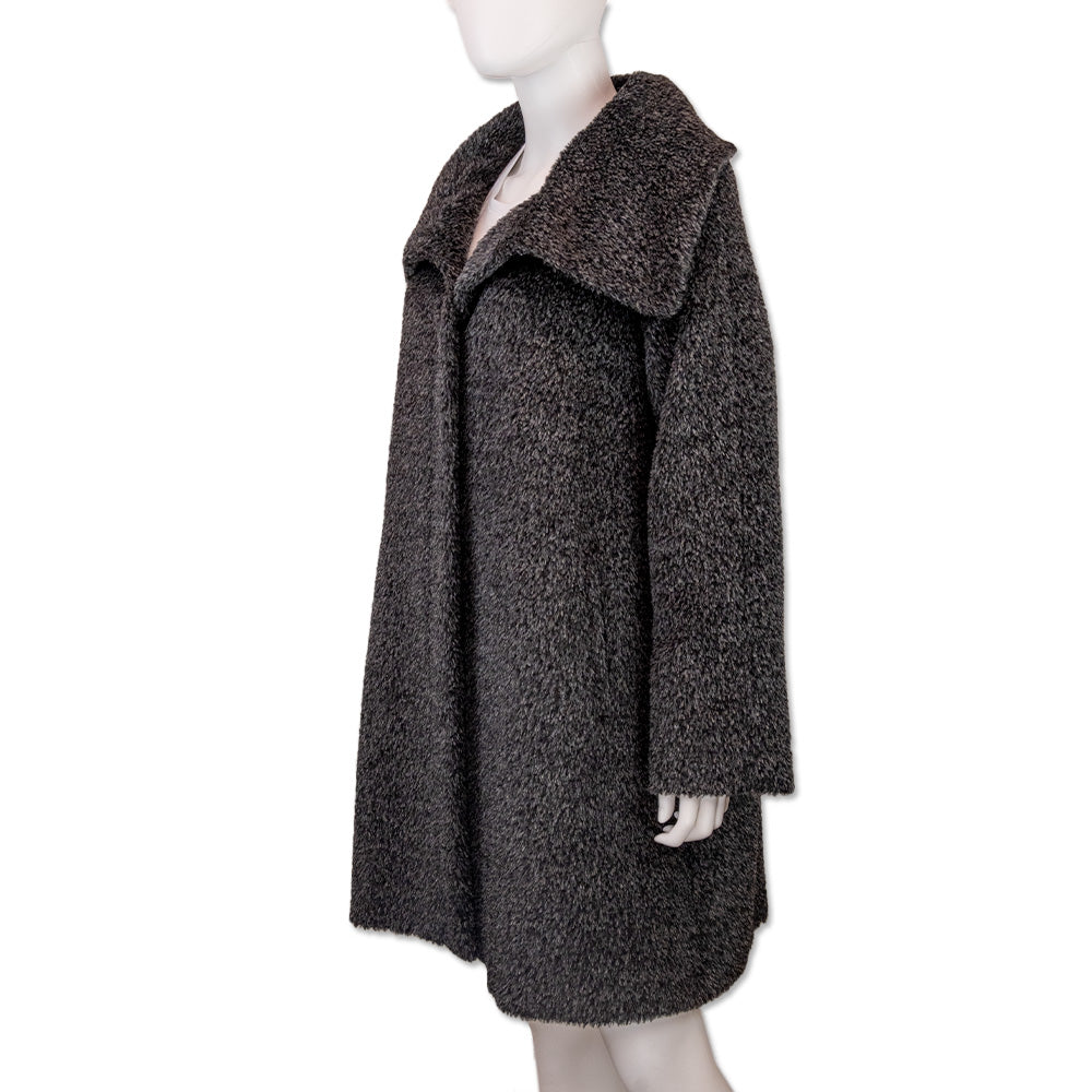 Max Mara Grey Alpaca Wool Teddy Coat