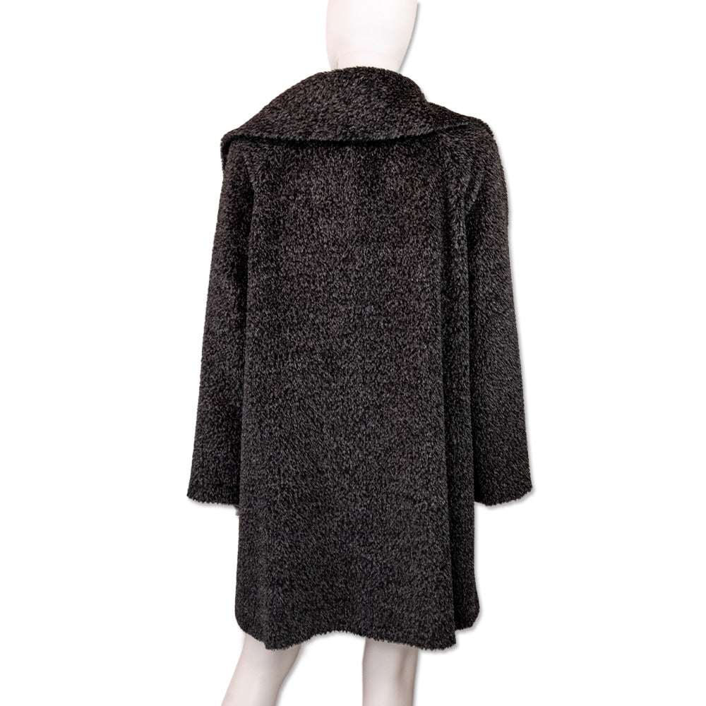 Max Mara Grey Alpaca Wool Teddy Coat