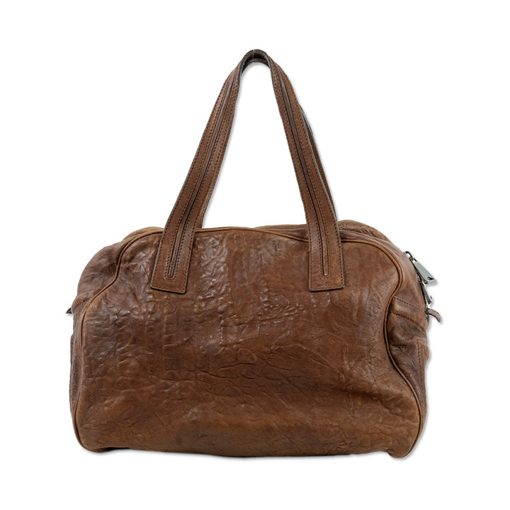 Max Mara Medium Brown Leather Duffel