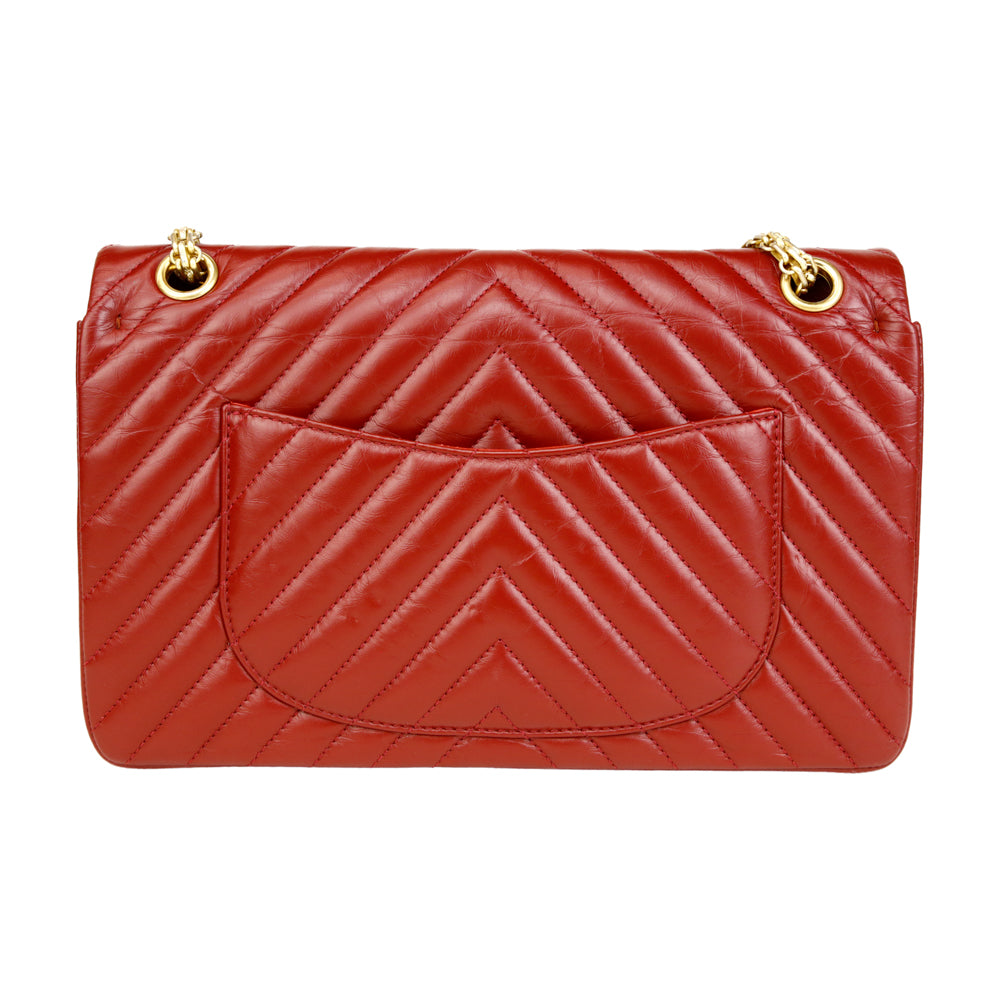 Chanel Red Aged Calfskin Reissue 225 Double Flap Bag