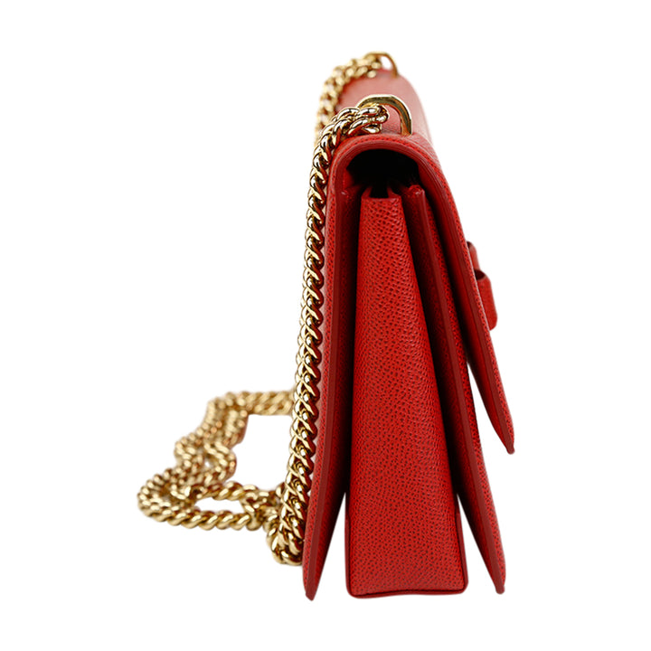 Salvatore Ferragamo Red Leather Vara Bow Crossbody Bag