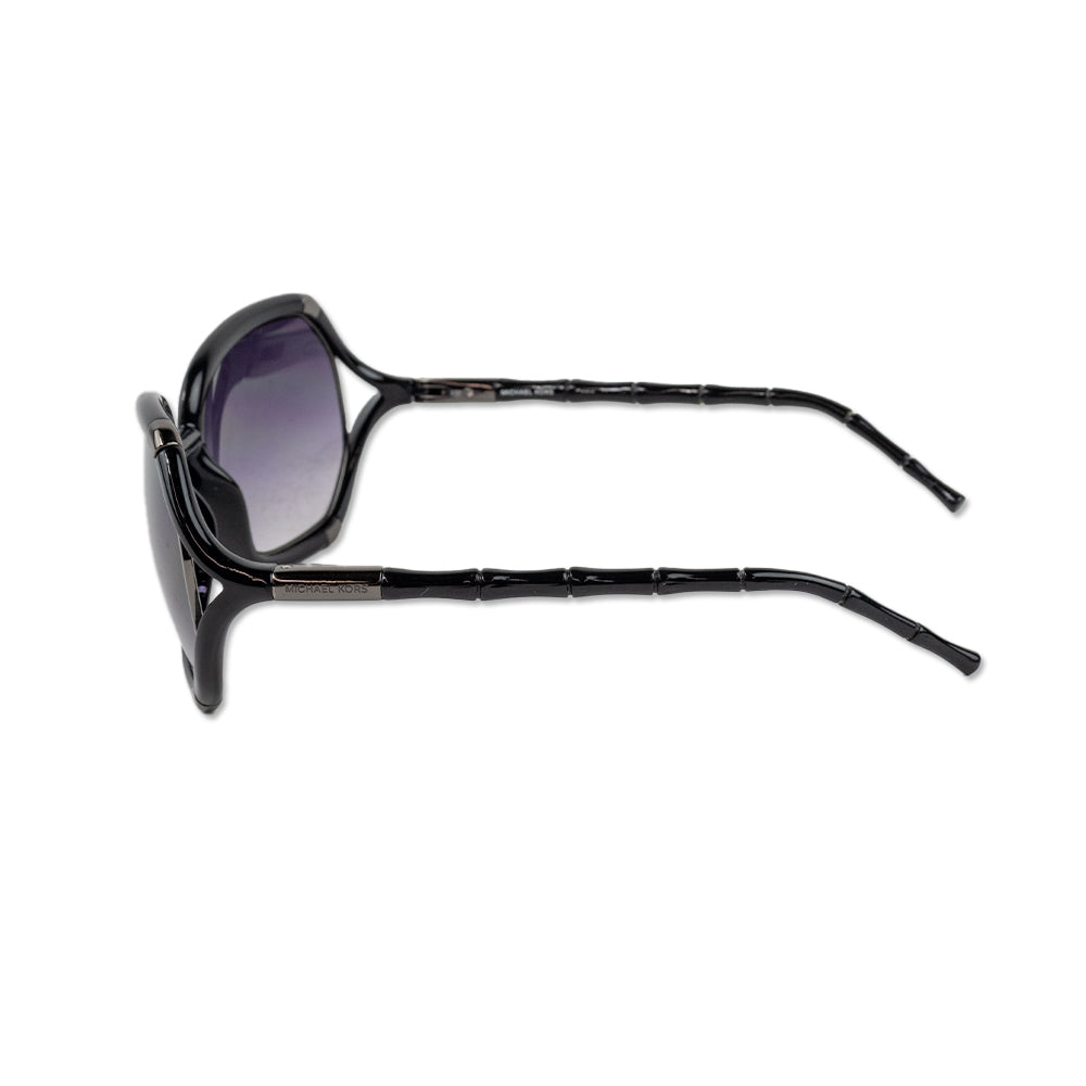 Michael Kors Black Oversized Sunglasses with Bamboo Style Arms