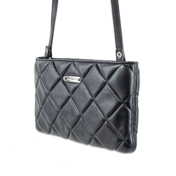 Michael Micahel Kors Black Diamond Quilted Leather Small Shoulder Bag